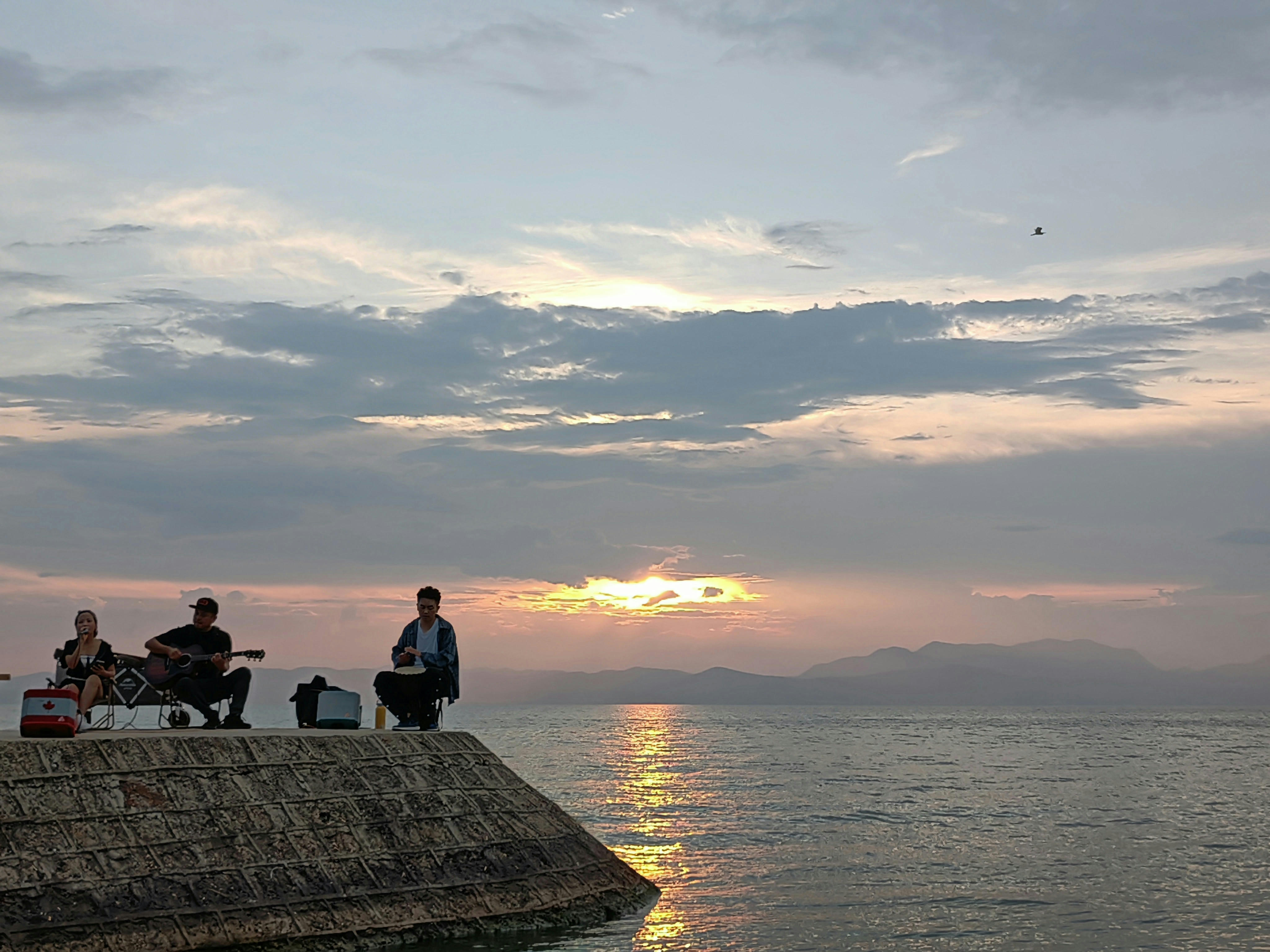 Sunset over Dianchi Lake in Yunnan